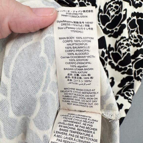 Tory Burch NWT M Rose Print Soft Knit Short Sleeve Cotton T-Shirt Dress - Picture 11 of 12